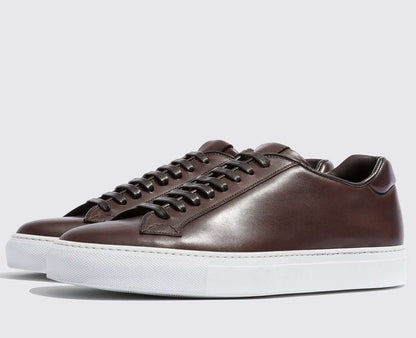 Sneakers Low Top in Pelle di Vitello Marrone — Artigianali Collection CMI, realizzate in pelle marrone scuro.