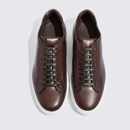 Sneakers Low Top in Pelle di Vitello Marrone — Artigianali Collection CMI, realizzate in pelle marrone scuro.