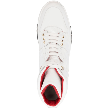 GIULIANO GALIANO Sneakers High-Top Bianche Pelle, luxury white leather high-top sneakers with modern design.
