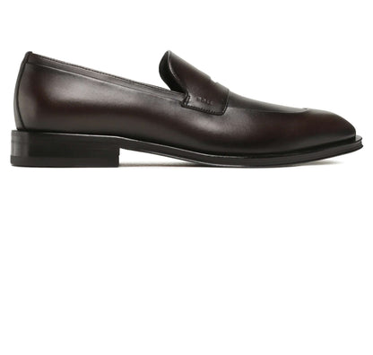 Mocassini in pelle marrone di vitello 300Z3L01L100, elegante scarpa in pelle marrone con suola in cuoio.