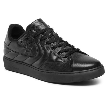 Sneakers cuoio made in Italy 308M5D01V100, stylish black leather sneakers with laces and comfy sole.