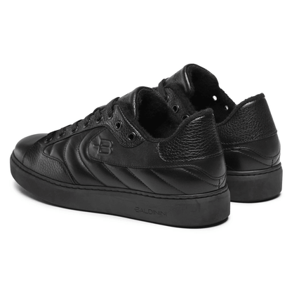 Sneakers cuoio made in Italy 308M5D01V100, stylish black leather sneakers with laces and comfy sole.