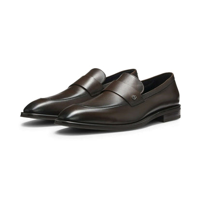 Mocassini in Pelle Lucida Marrone — Esclusiva Collection CMI, eleganti e confortevoli, realizzati in pelle lucida.