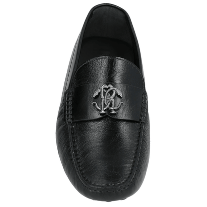 Roberto Cavalli Mocassini in Pelle Nera – eleganti car shoes in pelle nera con suola a gommini.