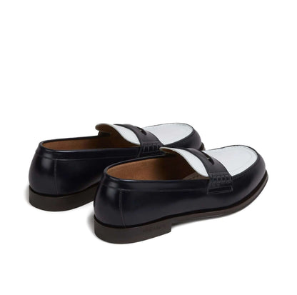DSQUARED2 Mocassini in Pelle Nero/Bianco con Borchie Argento