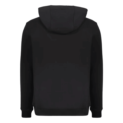 Felpa in cotone Versace 400LST1FELPE100 con logo dorato su sfondo nero.