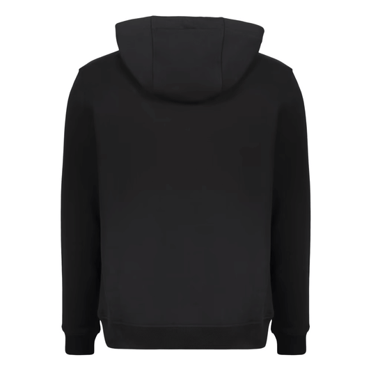 Felpa in cotone Versace 400LST1FELPE100 con logo dorato su sfondo nero.