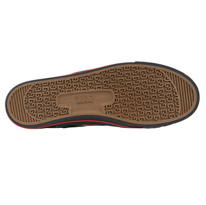 Gucci Sneakers alte Firmate con Motivo GG, alte sneakers nere con motivo logo GG e bande bicolore laterali.