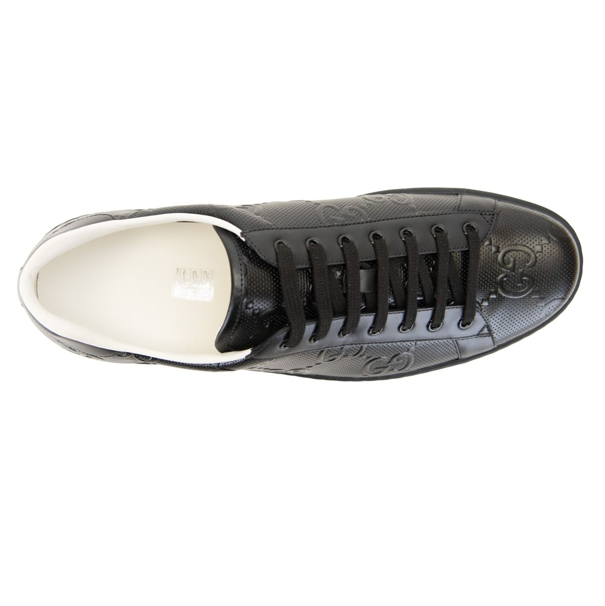 Gucci Sneakers da Uomo in Pelle con Motivo GG in Rilievo, pelli nere con logo GG, design elegante e di lusso.
