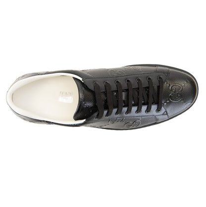 Gucci Sneakers da Uomo in Pelle con Motivo GG in Rilievo, pelli nere con logo GG, design elegante e di lusso.