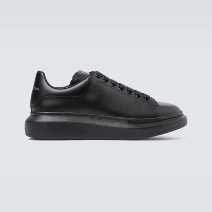 Sneakers pelle capra 500M5T00H100 - Sneakers in pelle nera con suola in cuoio e lacci.