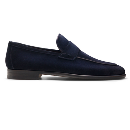 Mocassini eleganti in pelle 530M3G08N100, mocassino a punta in pelle di alta qualità, colore blu scuro.