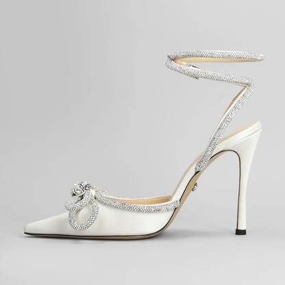 Décolleté in Seta con Strass e Tacco 11 cm — Collection CMI