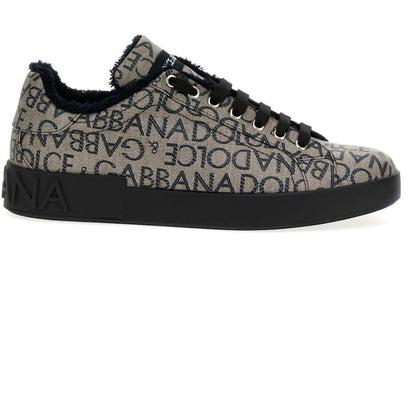 Sneakers di lusso Dolce & Gabbana multicolore con logo, in cotone, poliuretano e poliestere.
