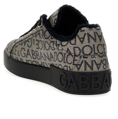 Sneakers di lusso Dolce & Gabbana multicolore con logo, in cotone, poliuretano e poliestere.