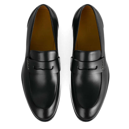  BALLY Mocassini in Pelle di Vitello - eleganti mocassini in pelle nera con comfort artigianale per uomo
