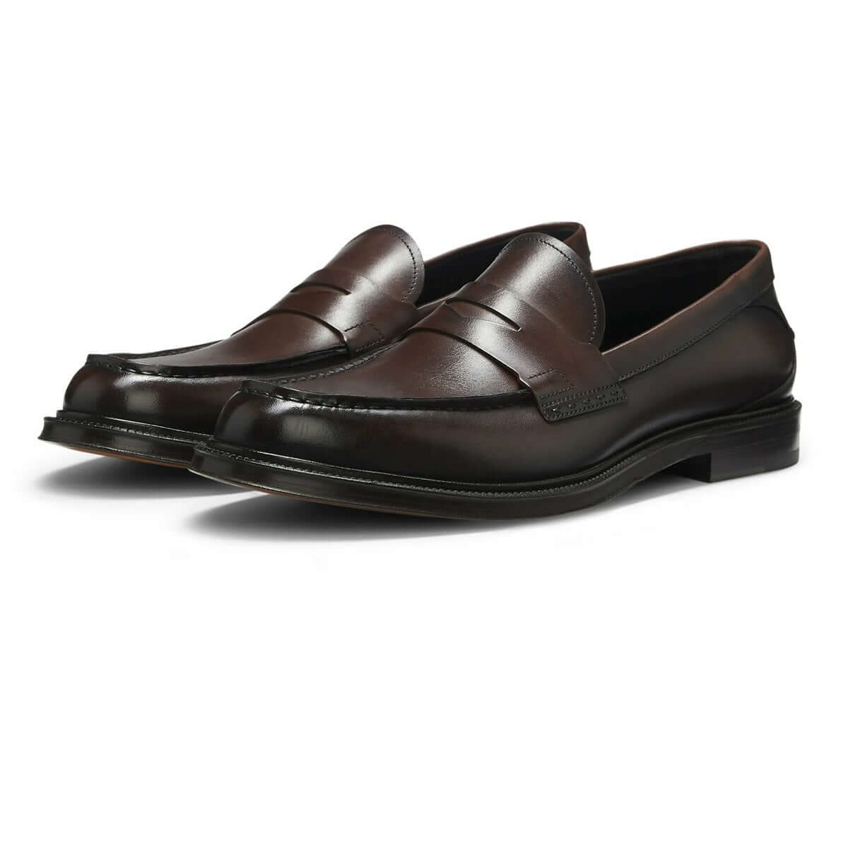 Mocassini Penny Loafer in Pelle Dark Brown — Esclusiva Collection CMI, eleganti mocassini in pelle scura per uomo.