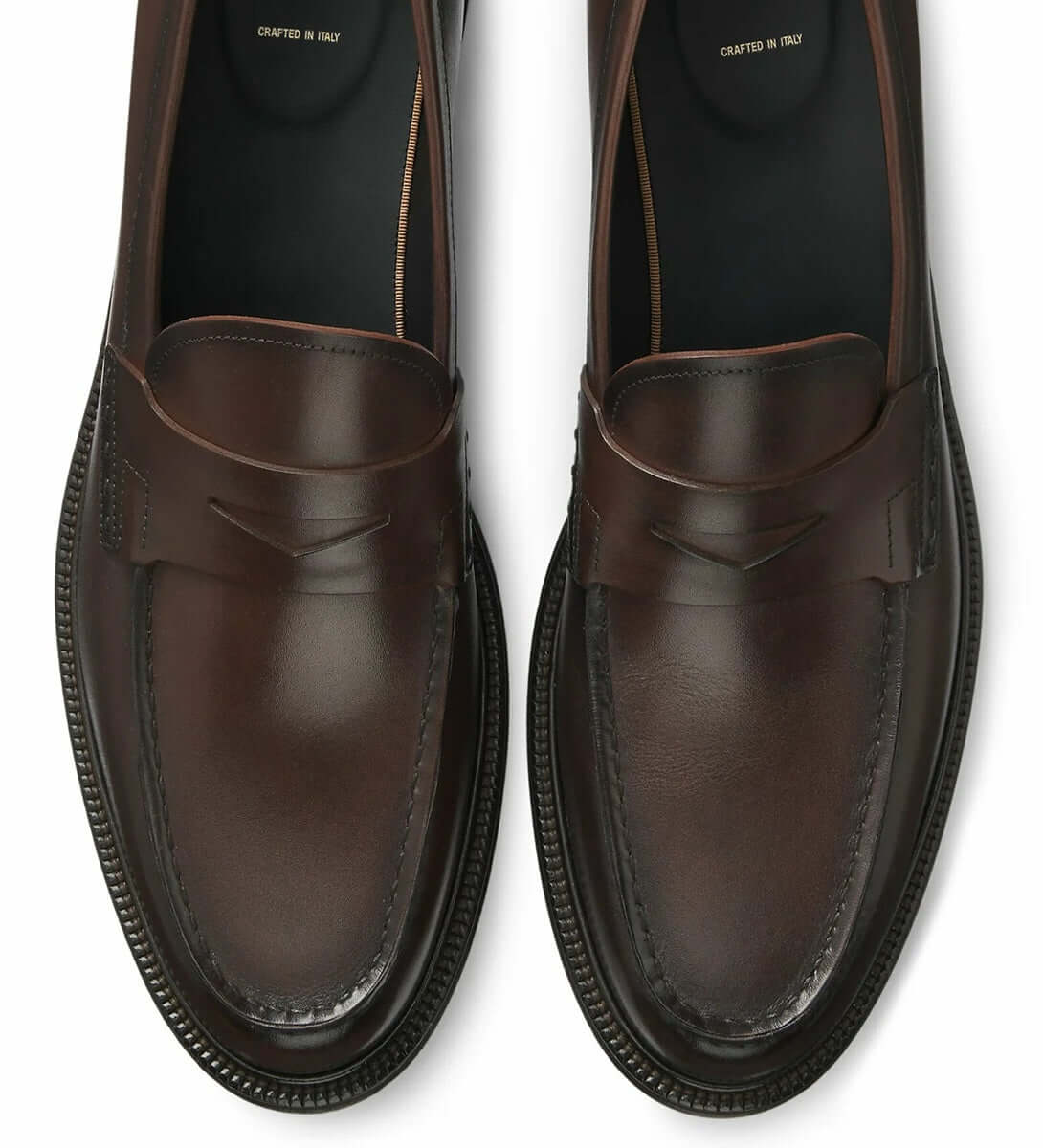 Mocassini Penny Loafer in Pelle Dark Brown — Esclusiva Collection CMI, eleganti mocassini in pelle scura per uomo.