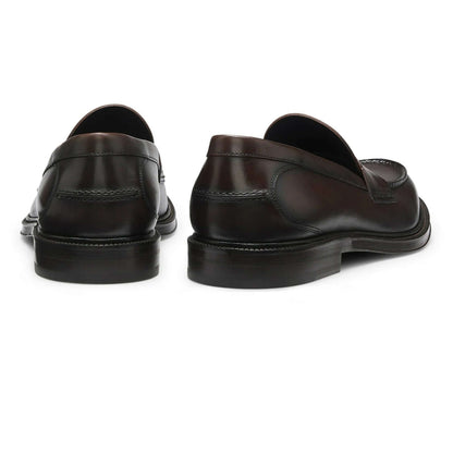 Mocassini Penny Loafer in Pelle Dark Brown - Esclusiva Collection CMI, elegante calzatura in pelle marrone scuro