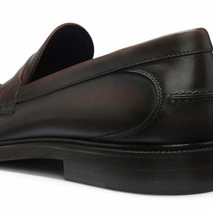Mocassini Penny Loafer in Pelle Dark Brown - Esclusiva Collection CMI, elegante calzatura in pelle marrone scuro