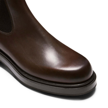 Stivaletti urban elastici suola carrarmato 710F4R02T100 in pelle liscia, eleganti e confortevoli, carattere distintivo.