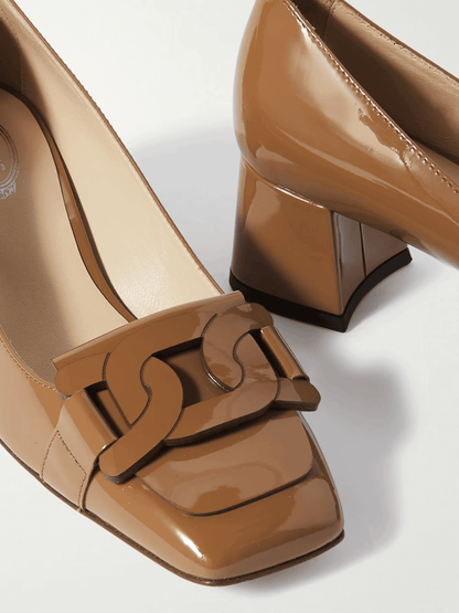 Decollete eleganza pelle lucida 750T7D00S200 - Made in Italy, shiny black heel pump side view