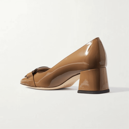 Decollete eleganza pelle lucida 750T7D00S200 - Made in Italy, shiny black heel pump side view