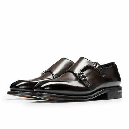 scarpe pelle di vitello Fibbie 750Z7L00L100 in pelle nera con fibbie eleganti