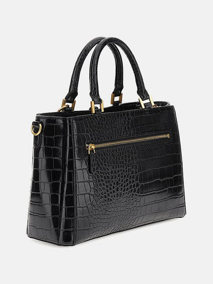 Borsa Guess eleganza 82T9D01Z250 con effetto cocco, metalleria color oro e charm logato.