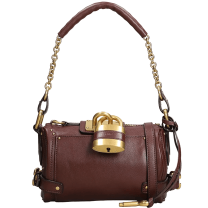 Chloé Borsa a Spalla in Pelle con Manico a Catena, borsa in pelle con lucchetto e catena