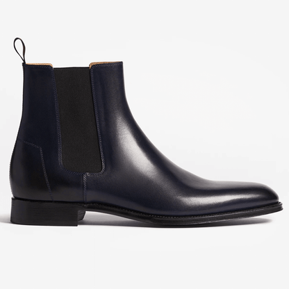 Stivaletti Chelsea Santoni in pelle nera 980D4N00H100, eleganza artigianale e resistenza superiore.