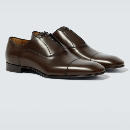 stringate in pelle made in Italy 998M1T01H100, modello in pelle marrone con lacci e punta a mandorla