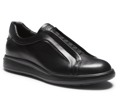 Sneakers artigianali pelle marrone FRT-SNK07501 con elastici incrociati, stile raffinato e comfort.