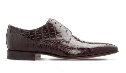 Scarpe derby in pelle di coccodrillo MRS-DRB.040270D marrone, lusso esclusivo con costruzione Blake.
