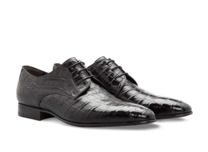 Scarpe derby in pelle di coccodrillo MRS-DRB.040270D marrone, lusso esclusivo con costruzione Blake.