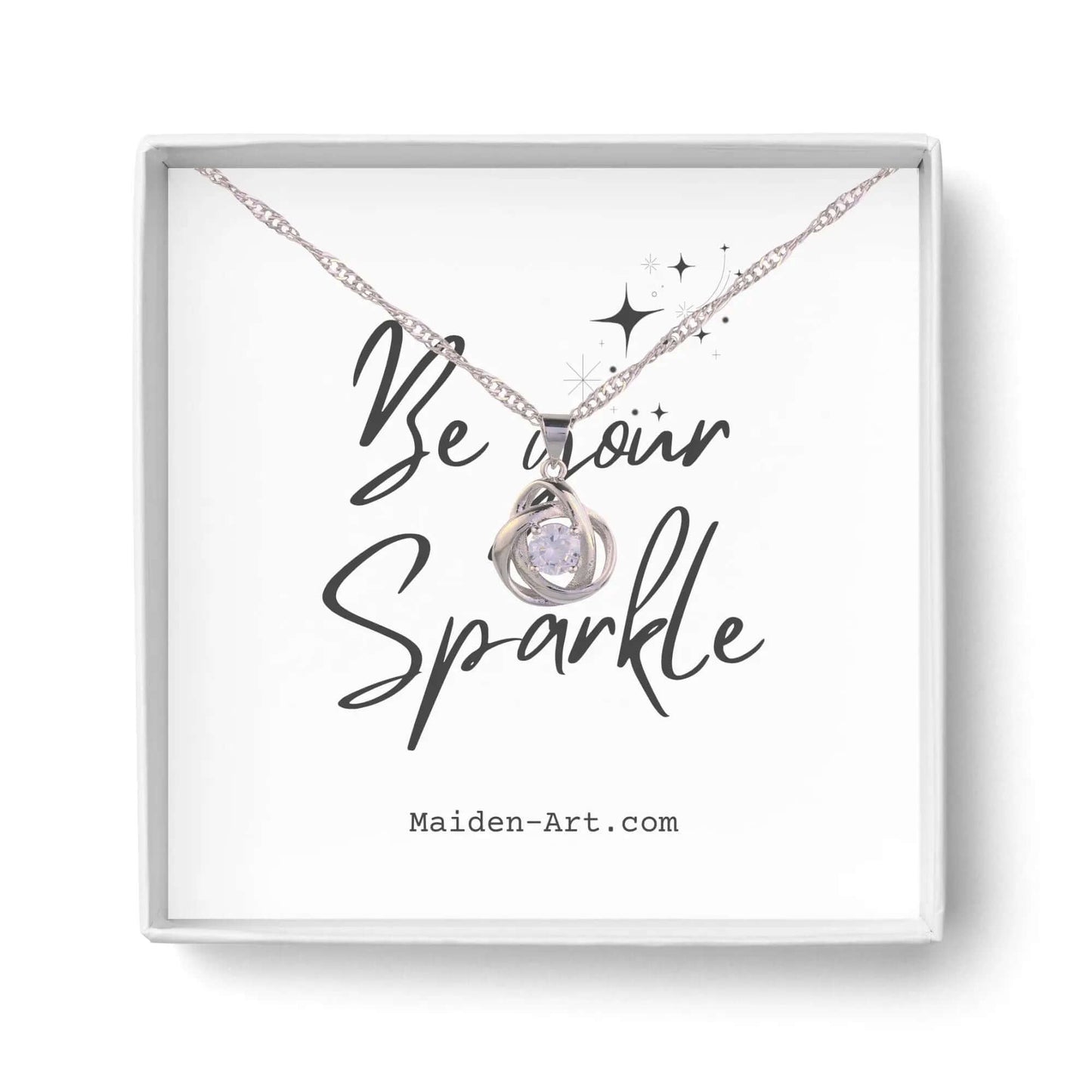 Round Knot Pendant Necklace with Cubic Zirconia