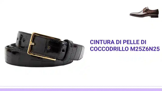 Cintura di pelle di coccodrillo M25Z6N25 by@Outfy