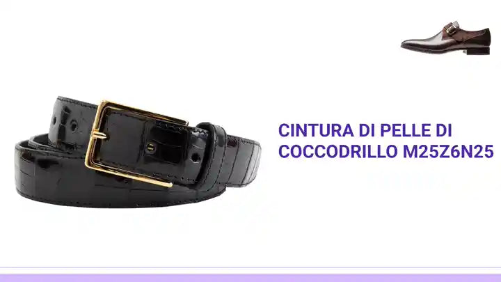 Cintura di pelle di coccodrillo M25Z6N25 by@Outfy
