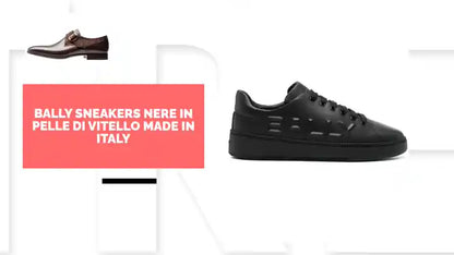 BALLY Sneakers Nere in Pelle di Vitello Made in Italy by@Outfy