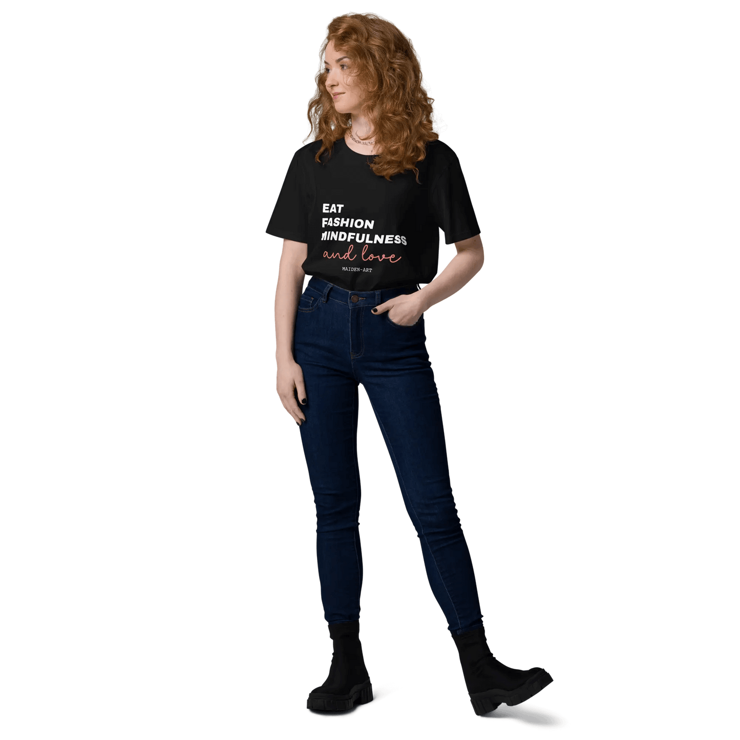 Eat, Fashion Mindfulness and Love Unisex organic cotton t-shirt - unisex t-shirt