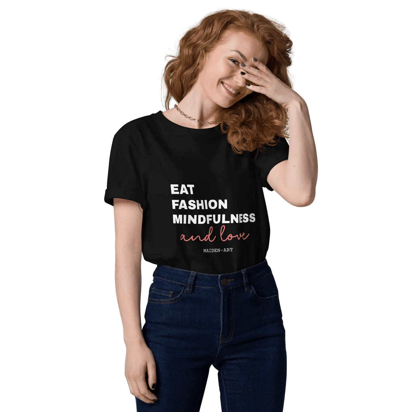 Eat, Fashion Mindfulness and Love Unisex organic cotton t-shirt - unisex t-shirt