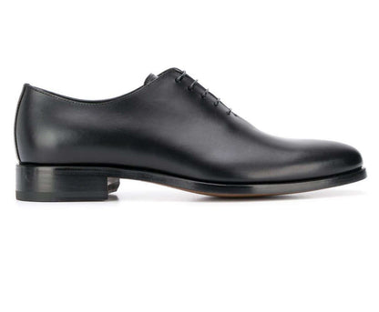 Stringate 100F10R01R300, oxford shoes in smooth black calf leather, handmade in Italy.