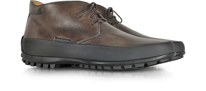 Derby pelle marrone suola carrarmato 100F2R01Z335 con suola resistente e design elegante.
