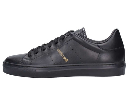 Sneakers pelle neri autunno inverno 100G5N001V100 lato, in pelle nera, tacco 3 cm.