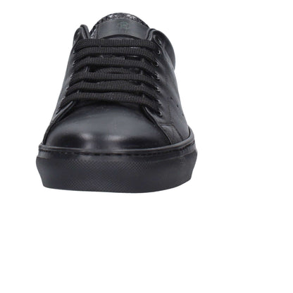 Sneakers pelle neri autunno inverno 100G5N001V100 lato, in pelle nera, tacco 3 cm.