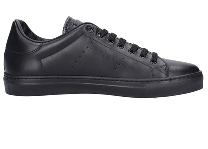 Sneakers pelle neri autunno inverno 100G5N001V100 lato, in pelle nera, tacco 3 cm.