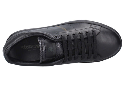 Sneakers pelle neri autunno inverno 100G5N001V100 lato, in pelle nera, tacco 3 cm.