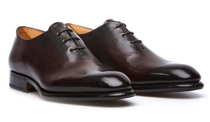 Stringate eleganti in pelle di vitello FBI-STR.001N, scarpe classiche nere in pelle lucida con allacciatura.