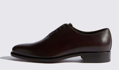stringate uomo pelle liscia marrone SCR-STR.IGZ marrone in pelle di vitello, modello classico, Oxford elegante.
