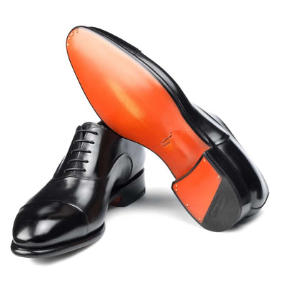 Stringate eleganti nere STN-STR002, scarpe in vernice nera, eleganza formale italiana.